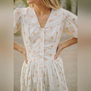 White Cotton Floral Rosebud Juliette Dress Wilder Collective
